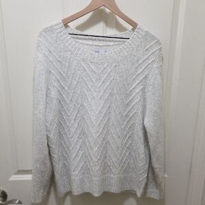 Cato Cream Chevron Knit Sweater